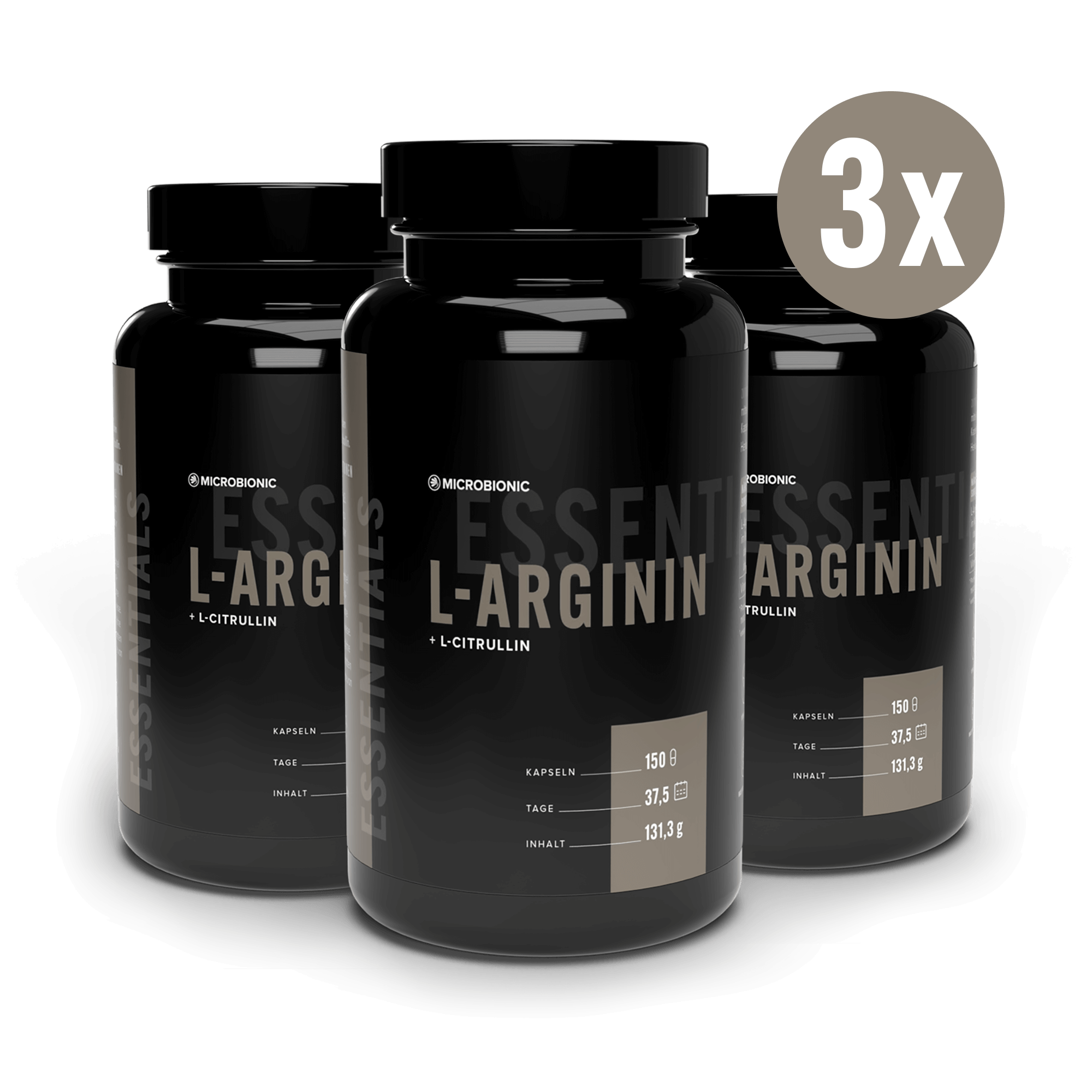 L-Arginin + L-Citrullin Kapseln 3er Set